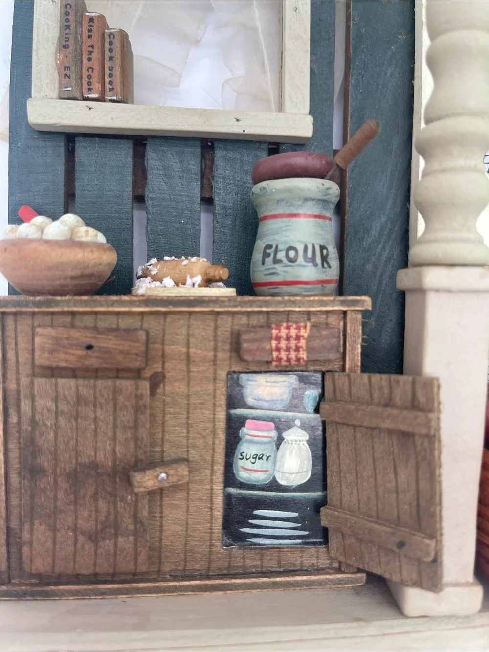 Country Cottagecore Apple Stand Miniature Room Box Diorama Wall Key Holder Vtg